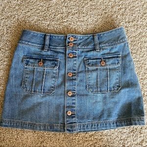 A&F high waisted cargo jean skirt